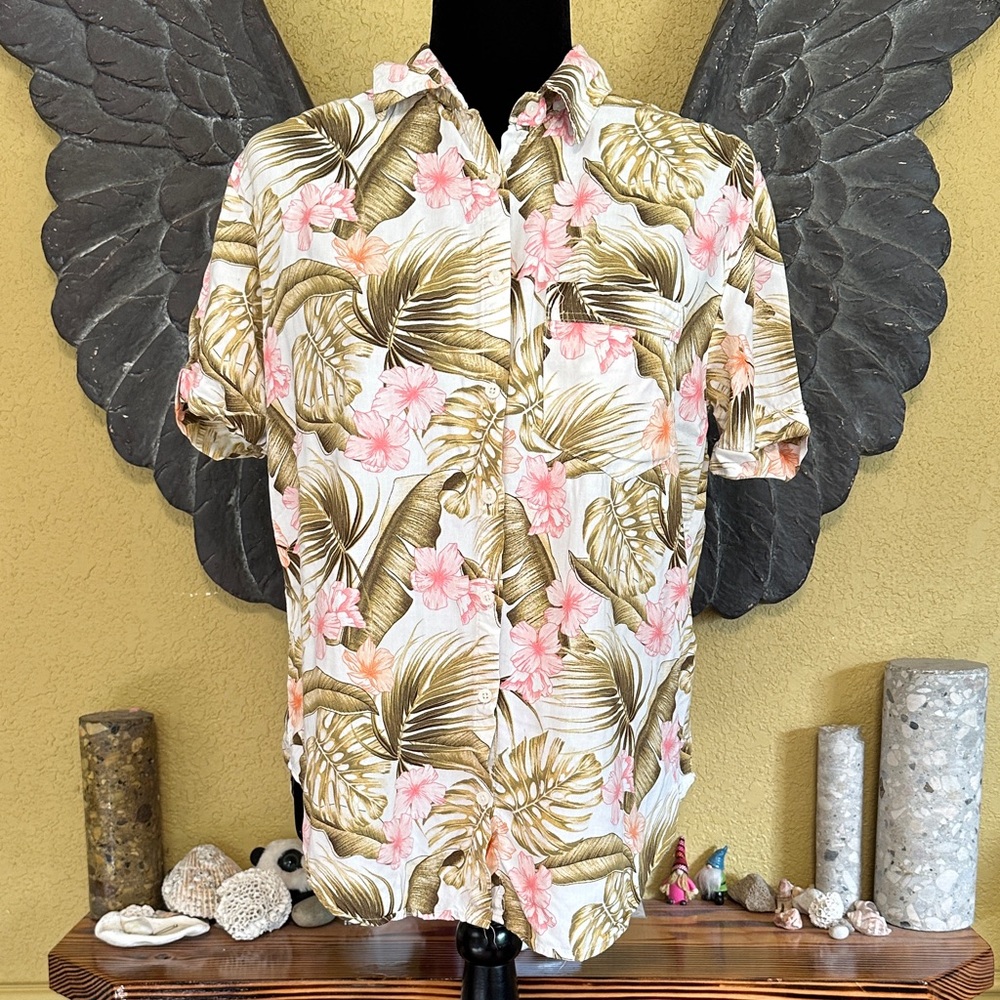 Ardene Tropical Floral Button Down shirt